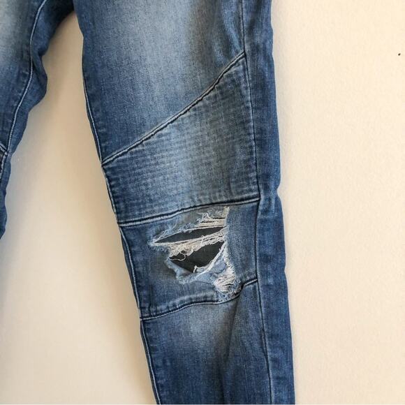 KanCan Skinny Jeans Distressed Moto Denim Ankle KC8201D 25 - Picture 2 of 6